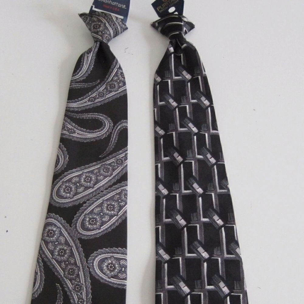 Lot of 2 Clip On Boys Neck Tie School Church NEW